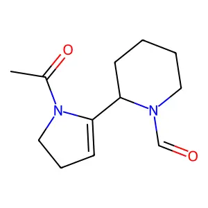 1H-Pyrrole, 1-acetyl-5-(1-formyl-2-piperidinyl)-2,3-dihydro- structure