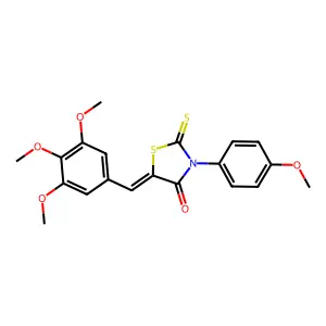 (Z)-3-(4-methoxyphenyl)-2-thioxo-5-(3,4,5-trimethoxybenzylidene)thiazolidin-4-one structure