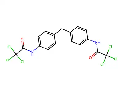 N,N'-(Methylenebis(4,1-phenylene))bis(2,2,2-trichloroacetamide) structure