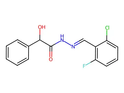 I+/--Hydroxybenzeneacetic acid 2-[(2-chloro-6-fluorophenyl)methylene]hydrazide structure