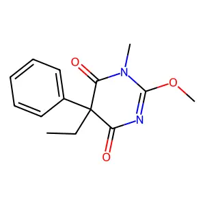 5-Ethyl-2-methoxy-1-methyl-5-phenyl-4,6(1H,5H)-pyrimidinedione structure