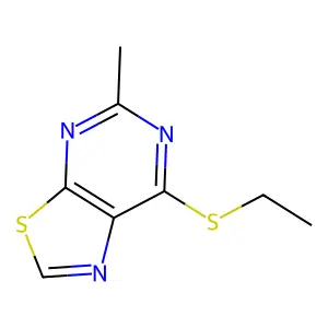 Thiazolo[5,4-d]pyrimidine, 7-(ethylthio)-5-methyl- structure
