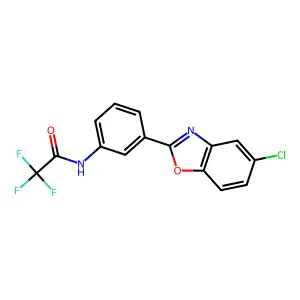 N-[3-(5-chloro-1,3-benzoxazol-2-yl)phenyl]-2,2,2-trifluoroacetamide structure