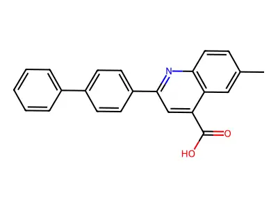 2-Biphenyl-4-yl-6-methyl-4-carboxyquinoline structure