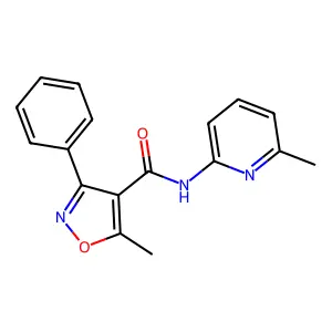 5-methyl-N-(6-methylpyridin-2-yl)-3-phenyl-1,2-oxazole-4-carboxamide structure