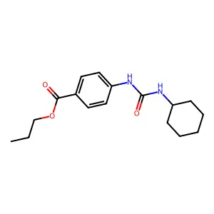 Propyl 4-{[(cyclohexylamino)carbonyl]amino}benzoate structure