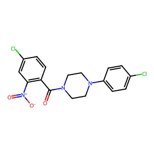 (4-Chloro-2-nitrophenyl)-[4-(4-chlorophenyl)piperazin-1-yl]methanone structure