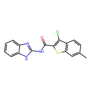 N-(1H-benzimidazol-2-yl)-3-chloro-6-methyl-1-benzothiophene-2-carboxamide structure