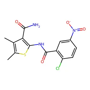 2-[(2-Chloro-5-nitrobenzoyl)amino]-4,5-dimethylthiophene-3-carboxamide structure