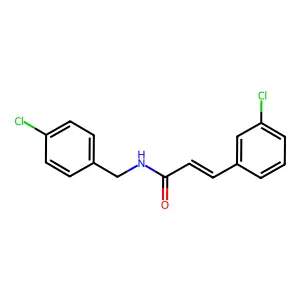 (E)-3-(3-chlorophenyl)-N-[(4-chlorophenyl)methyl]prop-2-enamide structure