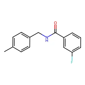 3-fluoro-N-[(4-methylphenyl)methyl]benzamide structure