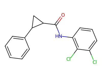 N-(2,3-dichlorophenyl)-2-phenylcyclopropanecarboxamide structure