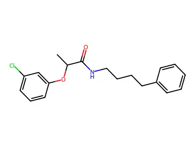 2-(3-chlorophenoxy)-N-(4-phenylbutyl)propanamide structure