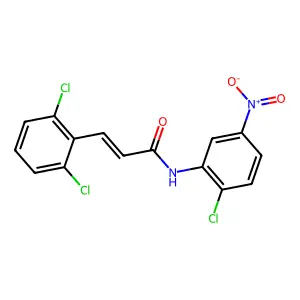 (E)-N-(2-chloro-5-nitrophenyl)-3-(2,6-dichlorophenyl)prop-2-enamide structure