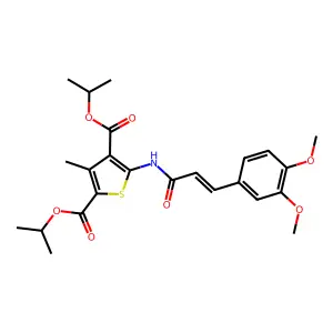 dipropan-2-yl 5-[[(E)-3-(3,4-dimethoxyphenyl)prop-2-enoyl]amino]-3-methylthiophene-2,4-dicarboxylate structure