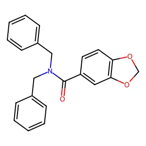 N,N-dibenzyl-1,3-benzodioxole-5-carboxamide structure
