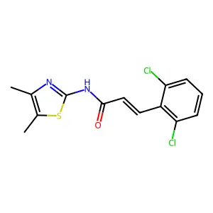 (E)-3-(2,6-dichlorophenyl)-N-(4,5-dimethyl-1,3-thiazol-2-yl)prop-2-enamide structure