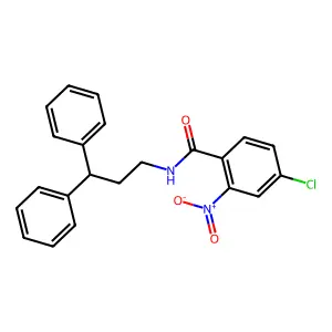 4-chloro-N-(3,3-diphenylpropyl)-2-nitrobenzamide structure