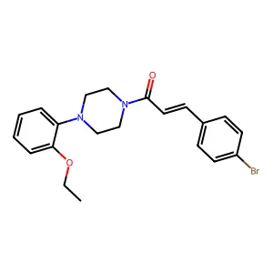 (E)-3-(4-bromophenyl)-1-[4-(2-ethoxyphenyl)piperazin-1-yl]prop-2-en-1-one structure