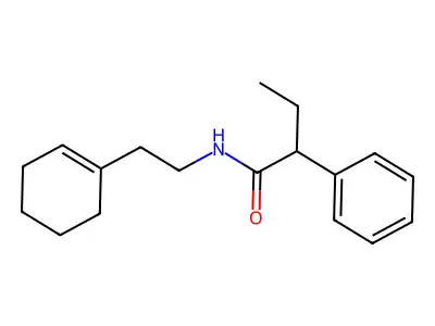 N-[2-(cyclohexen-1-yl)ethyl]-2-phenylbutanamide structure