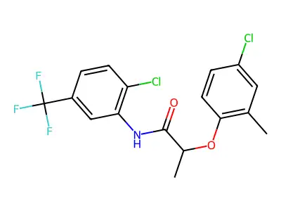 2-(4-chloro-2-methylphenoxy)-N-[2-chloro-5-(trifluoromethyl)phenyl]propanamide structure