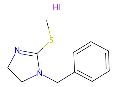 1-benzyl-2-(methylsulfanyl)-4,5-dihydro-1H-imidazole hydroiodide structure