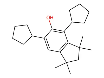 4,6-Dicyclopentyl-1,1,3,3-tetramethylindan-5-ol structure