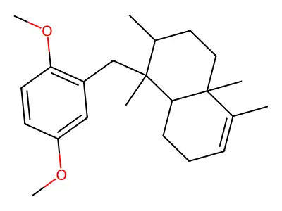 1,4-Dimethoxy-2-[(2,3,6,7-tetramethylbicyclo[4.4.0]dec-7-en-2-yl)methyl]benzen e structure