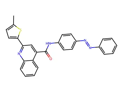 4-Quinolinecarboxamide, 2-(5-methyl-2-thienyl)-N-[4-(2-phenyldiazenyl)phenyl]- structure