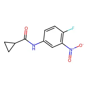 N-(4-fluoro-3-nitrophenyl)cyclopropanecarboxamide structure