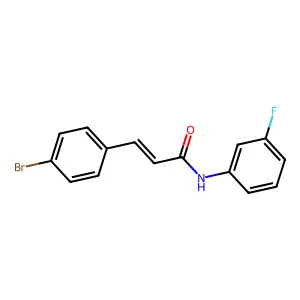 (E)-3-(4-bromophenyl)-N-(3-fluorophenyl)prop-2-enamide structure