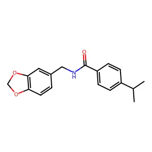 N-(1,3-benzodioxol-5-ylmethyl)-4-propan-2-ylbenzamide structure