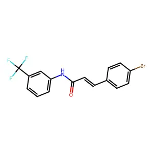(E)-3-(4-bromophenyl)-N-[3-(trifluoromethyl)phenyl]prop-2-enamide structure