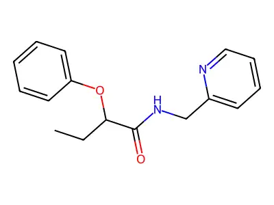 2-phenoxy-N-(pyridin-2-ylmethyl)butanamide structure