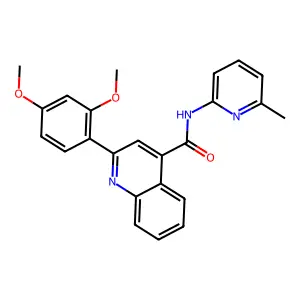2-(2,4-dimethoxyphenyl)-N-(6-methylpyridin-2-yl)quinoline-4-carboxamide structure