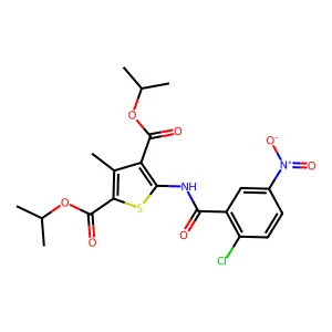 diisopropyl 5-({2-chloro-5-nitrobenzoyl}amino)-3-methyl-2,4-thiophenedicarboxylate structure