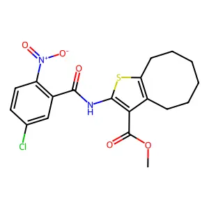 methyl 2-[(5-chloro-2-nitrobenzoyl)amino]-4,5,6,7,8,9-hexahydrocycloocta[b]thiophene-3-carboxylate structure