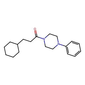 3-Cyclohexyl-1-(4-phenylpiperazin-1-yl)propan-1-one structure