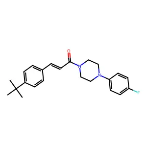 (E)-3-(4-tert-butylphenyl)-1-[4-(4-fluorophenyl)piperazin-1-yl]prop-2-en-1-one structure