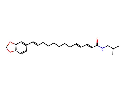 13-(1,3-benzodioxol-5-yl)-N-(2-methylpropyl)trideca-2,4,12-trienamide structure