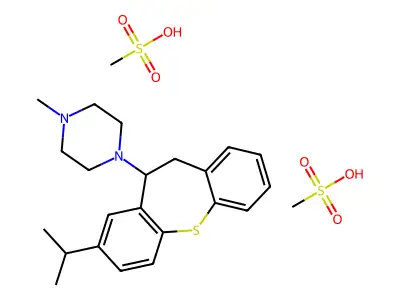 8-Isopropyl-10-(4-methylpiperazino)-10,11-dihydrodibenzo(b,f)thiepin dimethanesulfonate structure