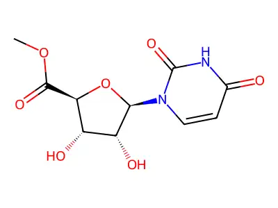 beta-D-ribofuranuronic acid, 1-deoxy-1-(3,4-dihydro-2,4-dioxo-1(2H)-pyrimidinyl)-, methyl ester structure