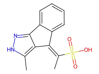 1-(3-methyl-2H-indeno[1,2-c]pyrazol-4-ylidene)ethanesulfonic acid structure