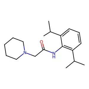 N-[2,6-di(propan-2-yl)phenyl]-2-(piperidin-1-yl)acetamide structure
