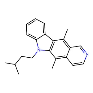 6H-Pyrido(4,3-b)carbazole, 5,11-dimethyl-6-(3-methylbutyl)- structure