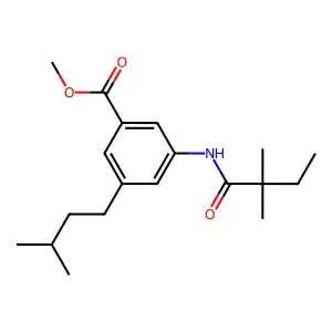 Methyl 3-(2,2-dimethylbutanoylamino)-5-(3-methylbutyl)benzoate structure