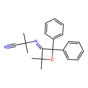 2-[(2,2-Dimethyl-4,4-diphenyloxetan-3-ylidene)amino]-2-methylpropanenitrile structure