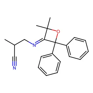 3-[(2,2-Dimethyl-4,4-diphenyloxetan-3-ylidene)amino]-2-methylpropanenitrile structure