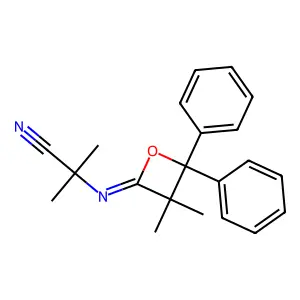 2-[(3,3-Dimethyl-4,4-diphenyloxetan-2-ylidene)amino]-2-methylpropanenitrile structure