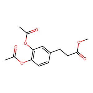 Benzenepropanoic acid, 3,4-bis(acetyloxy)-, methyl ester structure